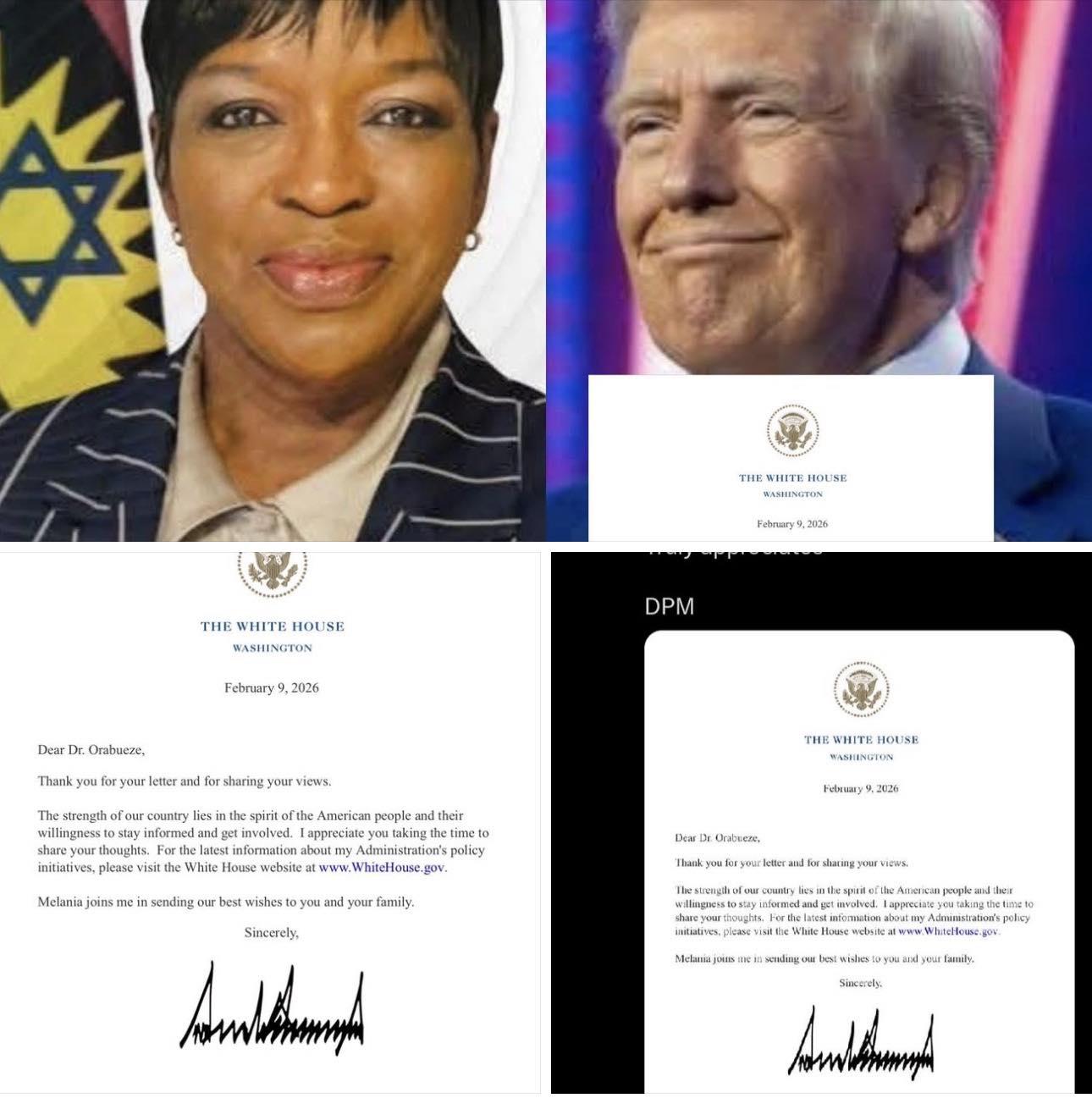Donald Trump Appreciates Biafra Deputy Prime Minister for Sharing Her Concerns